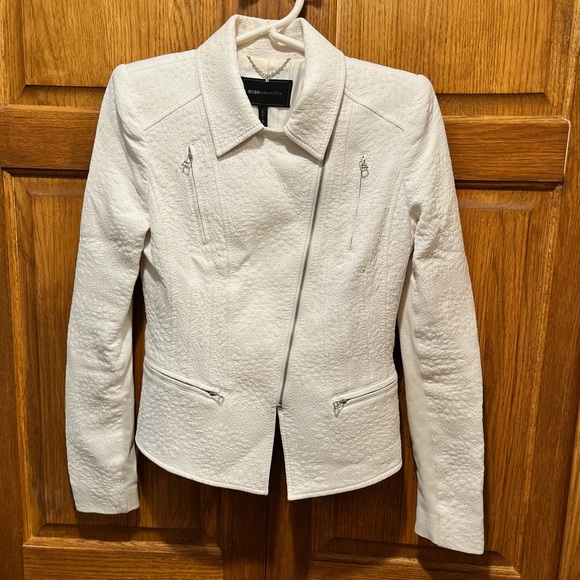 BCBGMaxAzria Boe in Gardenia Moto Style Jacket - Size Small - Picture 2 of 16